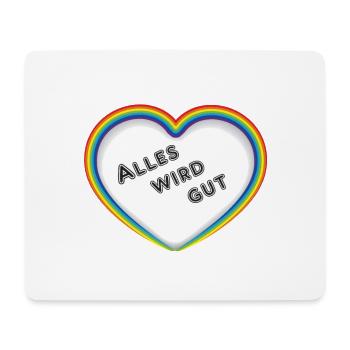 Regenbogen Herz - Alles wird gut - Mousepad (Querformat) - Weiß - Vorne