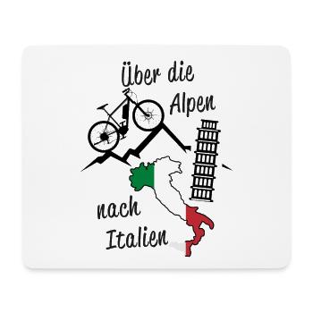 Alpenüberquerung Alpen Italien MTB - Mousepad (Querformat) - Weiß - Vorne