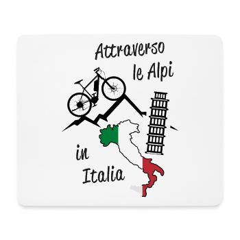 Alpenüberquerung Alpen Italien MTB - Mousepad (Querformat) - Weiß - Vorne