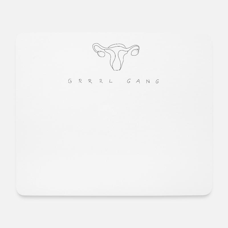Grrrrl Gang Uterus - Mousepad (Querformat) - Weiß