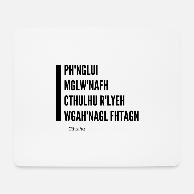 Cthulhu Ruf Lovecraft PH'NGLUI - Mousepad (Querformat) - Weiß