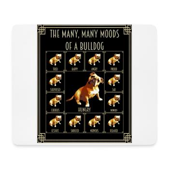 Moods of a Bulldog - Mouse Pad (horizontal) - white - Front