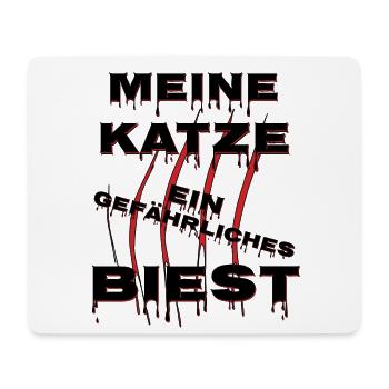 Meine Katze ein gefährliches Biest, Scherzdesign - Mousepad (Querformat) - Weiß - Vorne