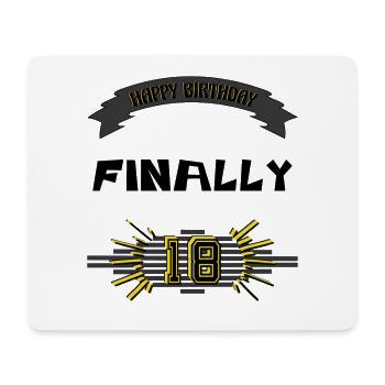 Happy Birthday, 18th Birthday, Gift - Mouse Pad (horizontal) - white - Front