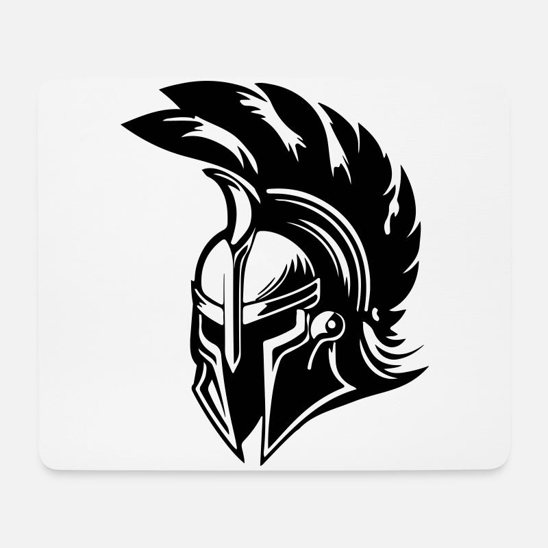 Spartan Helmet Gladiator Symbol - Mouse Pad (horizontal) - white