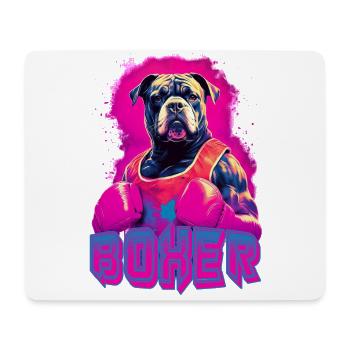 Boxer Dog With Boxing Gloves - Mouse Pad (horizontal) - white - Front
