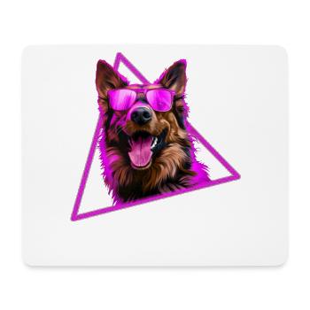 German Shepherd With Sunglasses - Mouse Pad (horizontal) - white - Front