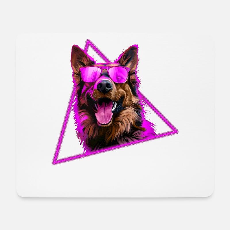 German Shepherd With Sunglasses - Mouse Pad (horizontal) - white