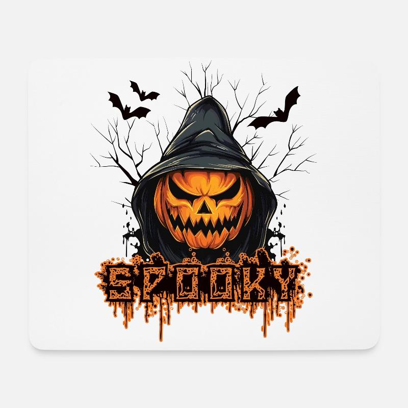 Spooky Kürbis - Mousepad (Querformat) - Weiß