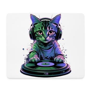 Kitten DJ 🎧 - Mouse Pad (horizontal) - white - Front