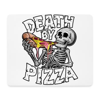 Squelette humoristique mangeant de la pizza Conception graphique - Tapis de souris (format paysage) - blanc - Devant