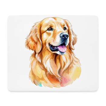 Aquarelles Golden Retriever - Tapis de souris (format paysage) - blanc - Devant