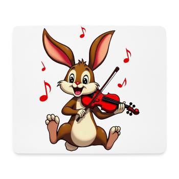 Lapin Violoniste Mignon - Tapis de souris (format paysage) - blanc - Devant