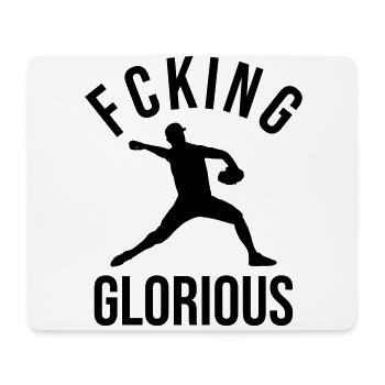 Cooler Baseballspieler - Mousepad (Querformat) - Weiß - Vorne