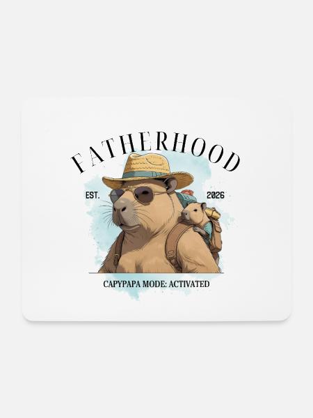 Fatherhood – Capypapa Mode: Activated - Mousepad (Querformat) - Weiß