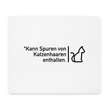 Kann Spuren von Katzenhaaren enthalten - Mousepad (Querformat) - Weiß - Vorne