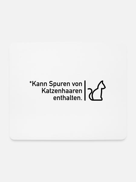 Kann Spuren von Katzenhaaren enthalten - Mousepad (Querformat) - Weiß