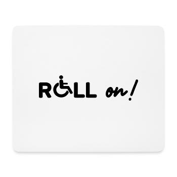 Roll on Rollstuhl Behindert - Mousepad (Querformat) - Weiß - Vorne