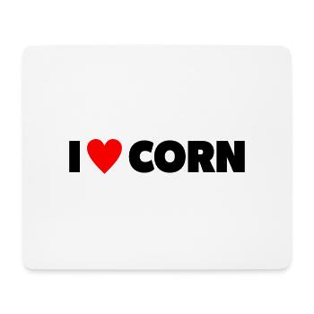 "I ❤ Corn" in schwarz mit rotem Herz - Mousepad (Querformat) - Weiß - Vorne