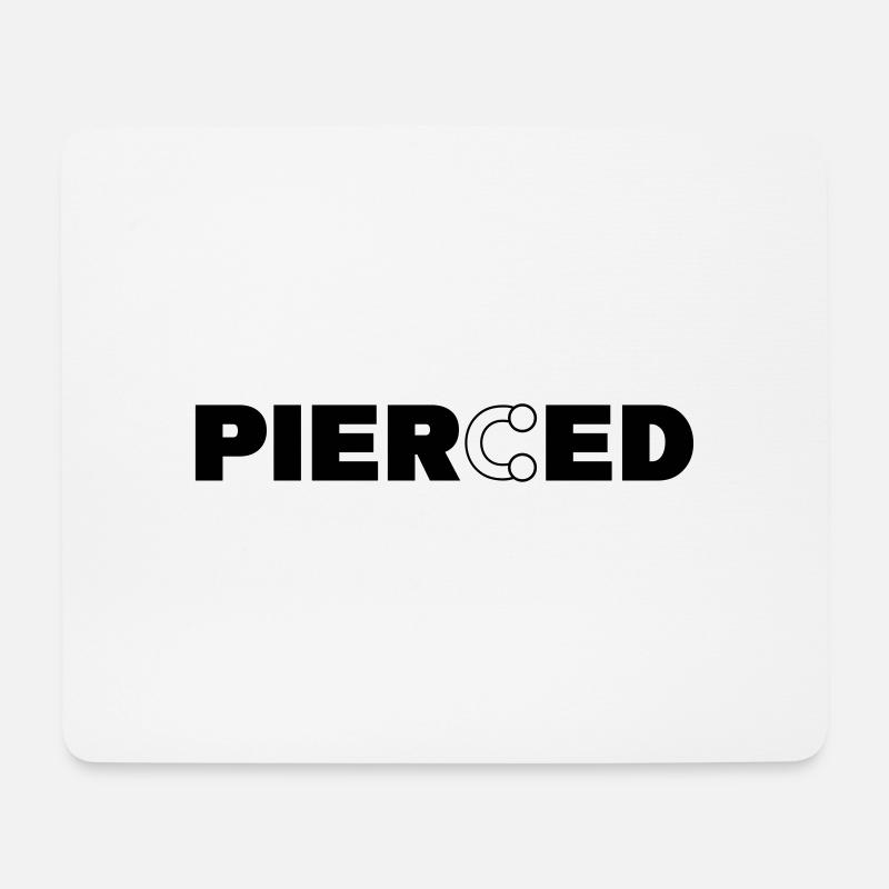 pierced piercing ring piercer - Mouse Pad (horizontal) - white