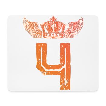 4 Zahl Krone - Mousepad (Querformat) - Weiß - Vorne