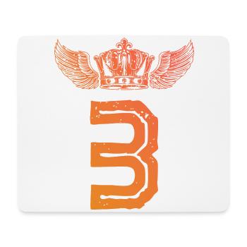 3 Zahl Krone - Mousepad (Querformat) - Weiß - Vorne