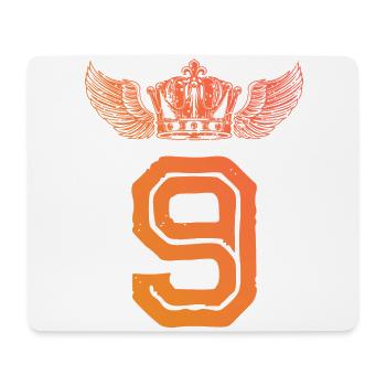 9 Zahl Krone - Mousepad (Querformat) - Weiß - Vorne