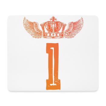 1 number crown - Mouse Pad (horizontal) - white - Front