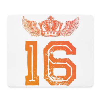 16 Zahl Krone - Mousepad (Querformat) - Weiß - Vorne