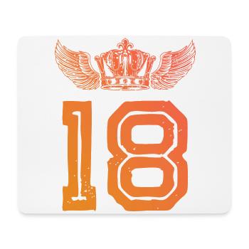 18 Zahl Krone - Mousepad (Querformat) - Weiß - Vorne