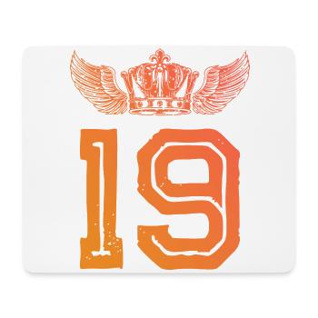 19 Zahl Krone - Mousepad (Querformat) - Weiß - Vorne