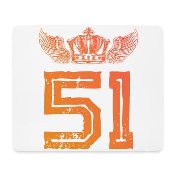 51 Zahl Krone - Mousepad (Querformat) - Weiß - Vorne