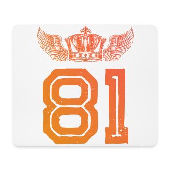 81 Number crown - Mouse Pad (horizontal) - white - Front