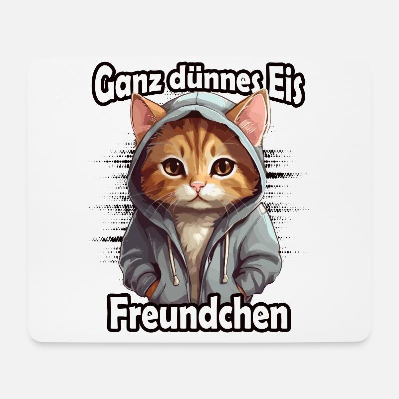 Ganz dünnes Eis Freundchen - Mousepad (Querformat) - Weiß