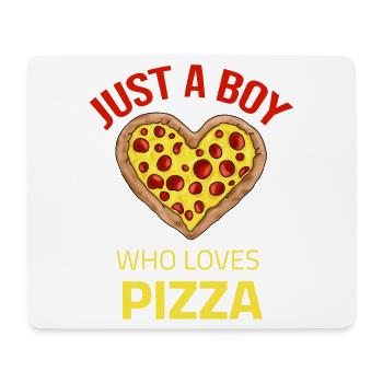 just a boy who loves pizza - Mousepad (Querformat) - Weiß - Vorne