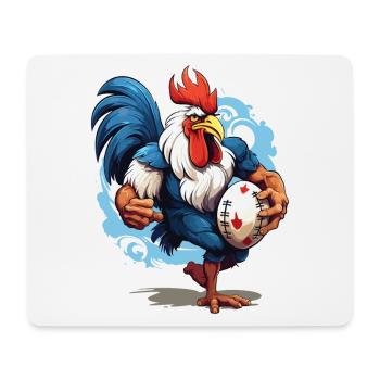 Rugby France Coq Ballon De Rugby Joueur Fan De Sport - Tapis de souris (format paysage) - blanc - Devant