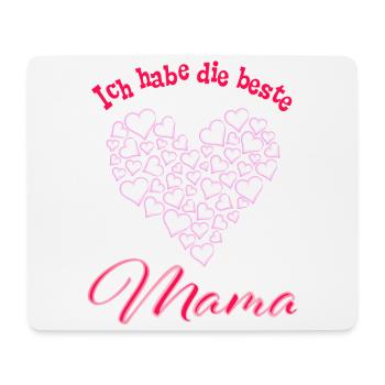 Muttertag - Ich habe die beste Mama -Aquarell Herz - Mousepad (Querformat) - Weiß - Vorne