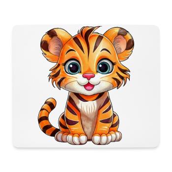 Petit Tigre - Tapis de souris (format paysage) - blanc - Devant
