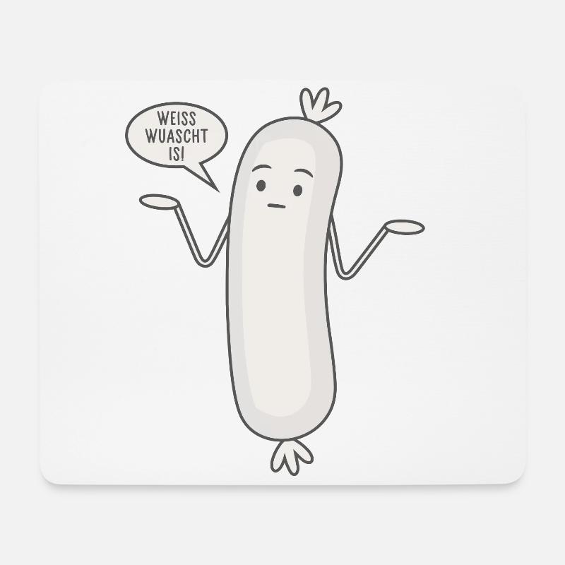 Weiss wuascht is - Spruch Wurst Lustige Weißwurst - Mousepad (Querformat) - Weiß
