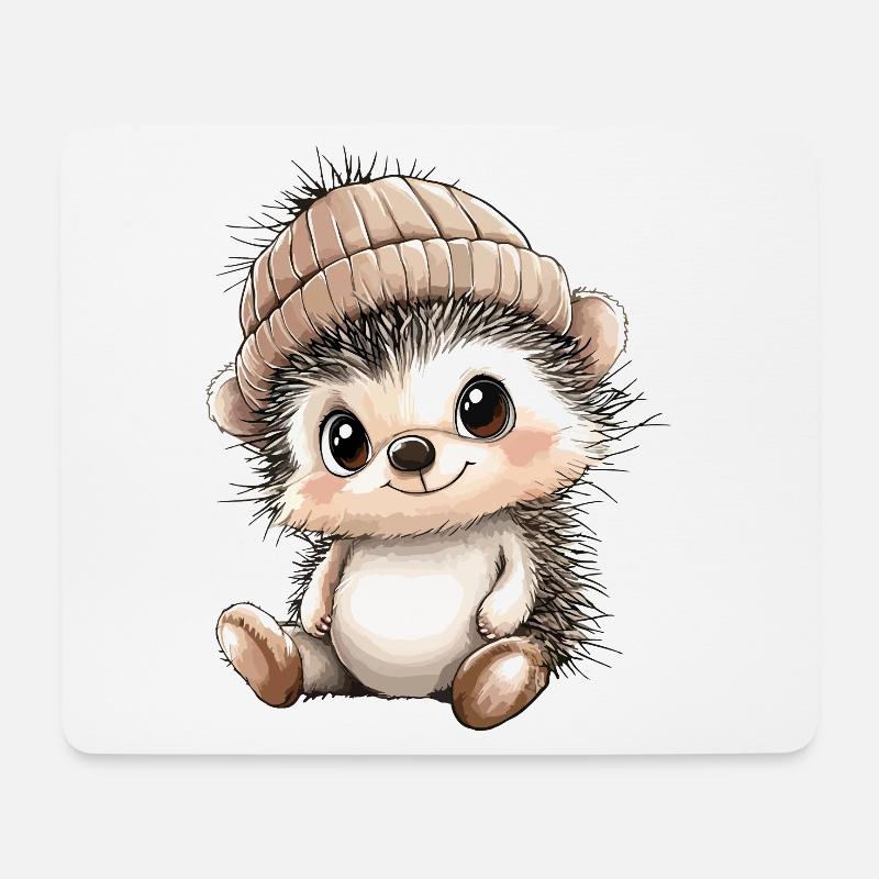 Igel Süß Niedlich Baby Kinder Tier Cartoon - Mousepad (Querformat) - Weiß