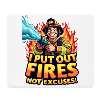 Ich lösche Brände, keine Ausreden – Feuerwehrmann-Kunstwerke - Mousepad (Querformat) - Weiß - Vorne