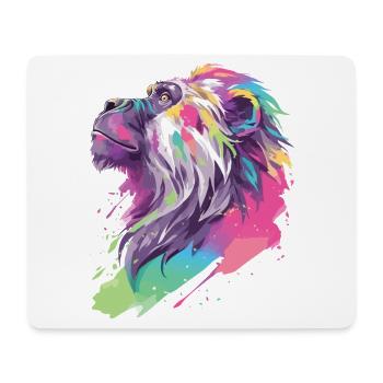 Affe Schimpanse Primat Natur Wildnis Bunt Kunst - Mousepad (Querformat) - Weiß - Vorne