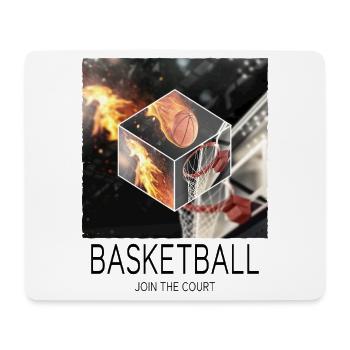 Basketball Feu Joueur de basket-ball Fan Dunking Sport - Tapis de souris (format paysage) - blanc - Devant