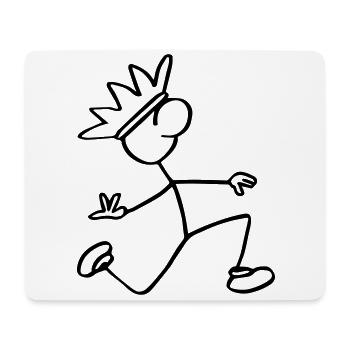 Strichmännchen König - Mousepad (Querformat) - Weiß - Vorne