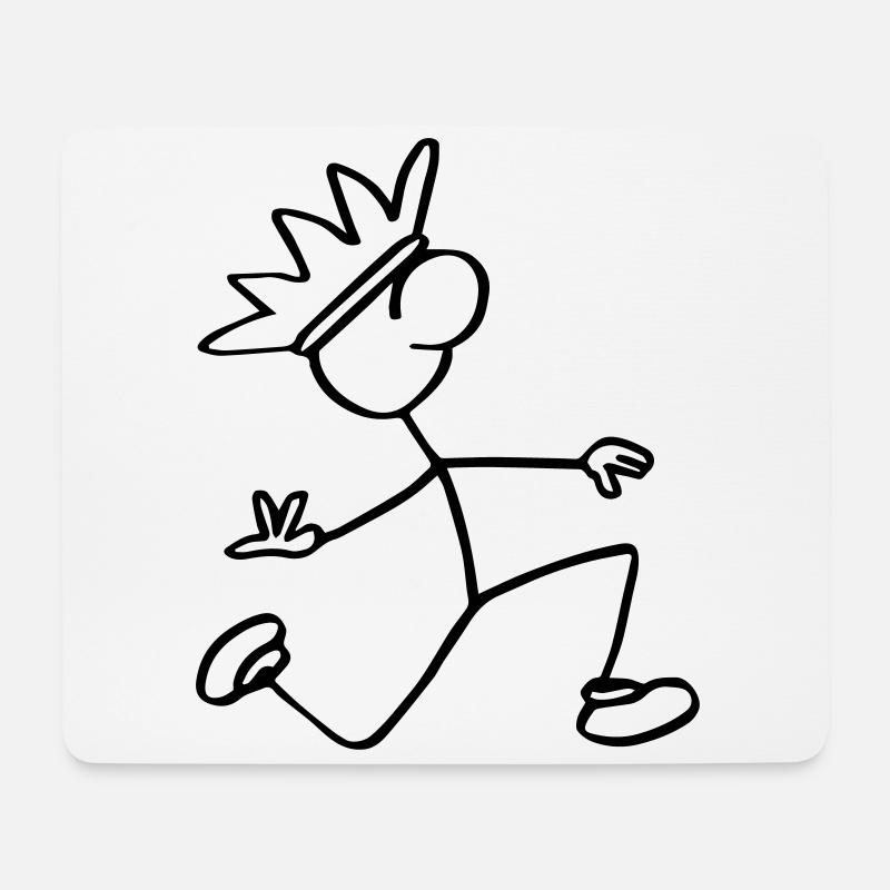 Strichmännchen König - Mousepad (Querformat) - Weiß