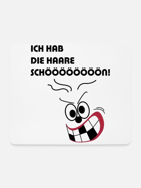 Ich hab die Haare schön - Mousepad (Querformat) - Weiß