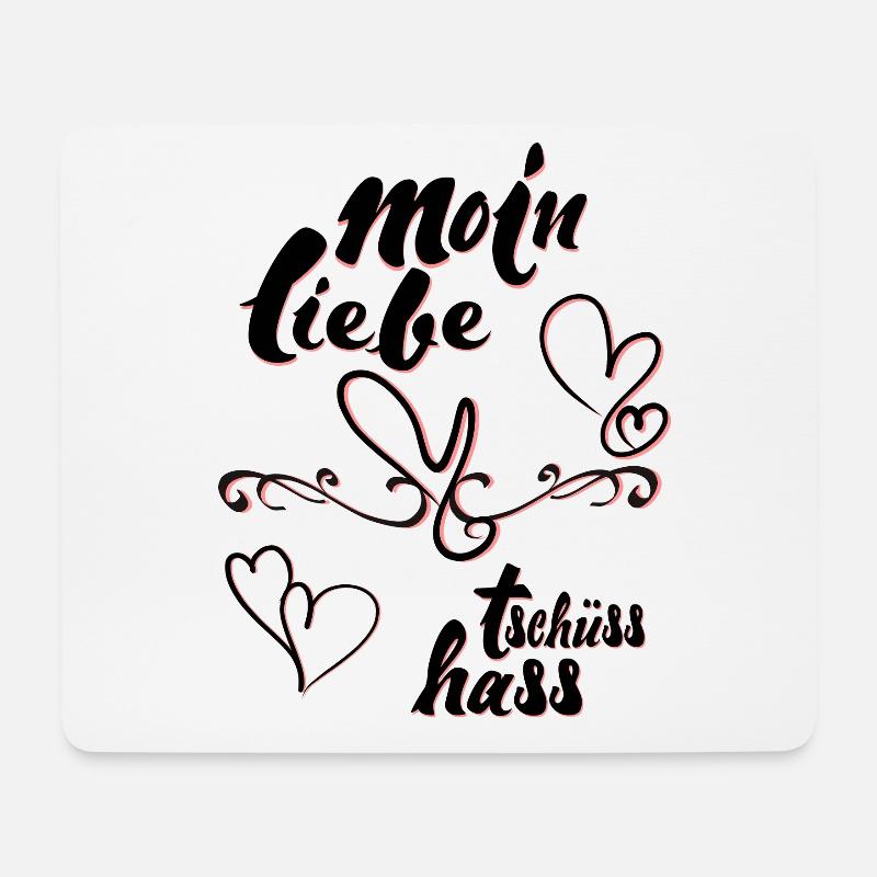 Moin Liebe Tschüss Hass - Mousepad (Querformat) - Weiß
