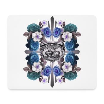 Sacré-Cœur de Jésus, Jésus-Christ, Rose Decor - Tapis de souris (format paysage) - blanc - Devant