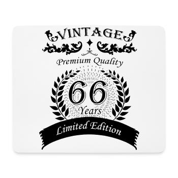 66. Geburtstag Premium Qualität - Mousepad (Querformat) - Weiß - Vorne