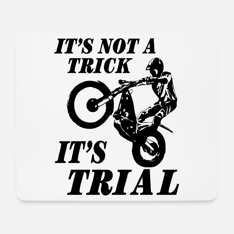 Trial - Trialsport - Moto Trial - Motorcycle Trial - Mousepad (Querformat) - Weiß